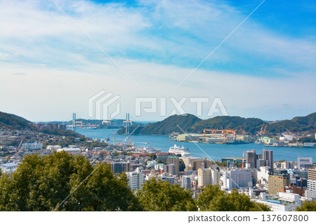 從風頭公園眺望長崎港 137607800