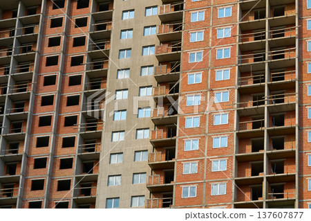 Construction industry.Multi storey building.Residential multi apartment Construction industry.Multi storey building.Residential multi apartment 137607877