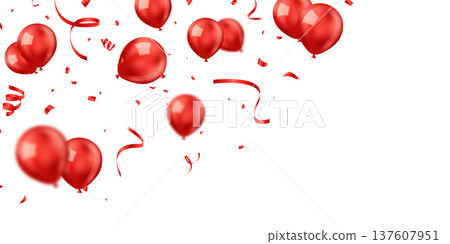 This beautiful red 3D balloon illustration banner background template is perfect for decorating parties and festivals. This beautiful red 3D balloon illustration banner background template is perfect for decorating parties and festivals. 137607951