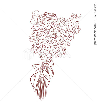 Wedding bouquet art llustration Wedding bouquet art llustration 137608394