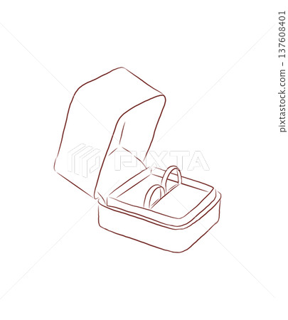 Wedding ring line art llustration 137608401