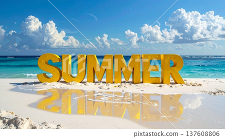 夏季背景:海灘 AI 生成素材 夏季背景:海灘 AI 生成素材 137608806