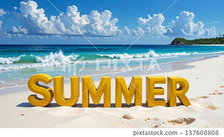 夏季背景:海灘 AI 生成素材 夏季背景:海灘 AI 生成素材 137608808