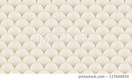 Vintage Art Deco luxury background with gold line art seamless pattern. Golden geometric retro Vintage Art Deco luxury background with gold line art seamless pattern. Golden geometric retro 137608950