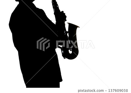 Man playing saxophone silhouette 137609038