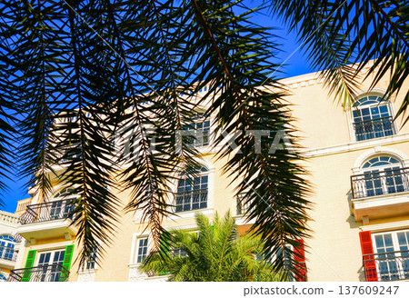 Apartment building in european architecture style in Sunset town in Phu Quoc. 137609247