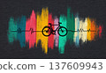 Bicycle art with sound waves 137609943