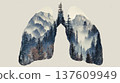 Lungs shaped by mountains and trees 137609949