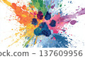 Colorful paw print splash 137609956