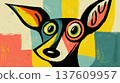 Colorful dog art in modern style 137609957