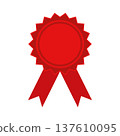 red award ribbon badge symbol vector design isolated on white background 137610095