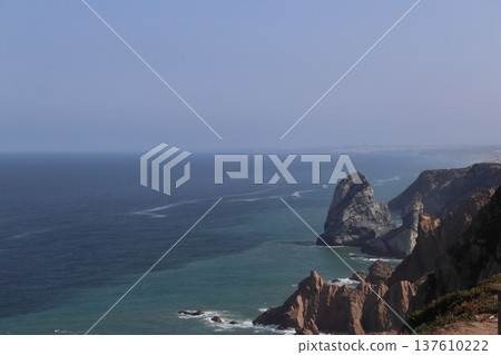 Dramatic cliffs and rock formations at Cabo da Roca, Portugal. Dramatic cliffs and rock formations at Cabo da Roca, Portugal. 137610222