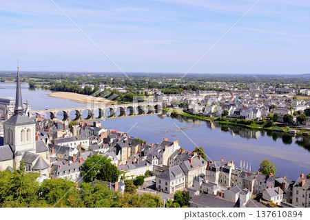 View from the French castle Château de Saumur View from the French castle Château de Saumur 137610894