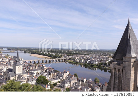 View from the French castle Château de Saumur View from the French castle Château de Saumur 137610895