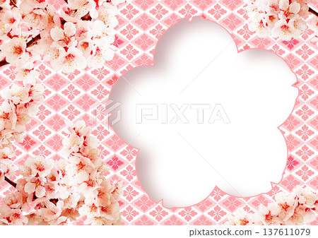 Japanese pattern background: Plum Japanese pattern background: Plum 137611079