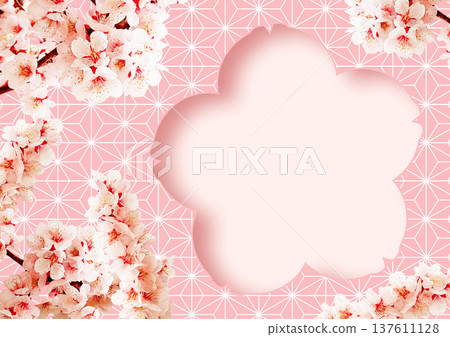 Japanese pattern background: Plum Japanese pattern background: Plum 137611128