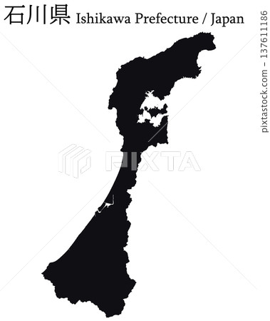 Vector illustration map of Japan: Ishikawa prefecture map Vector illustration map of Japan: Ishikawa prefecture map 137611186