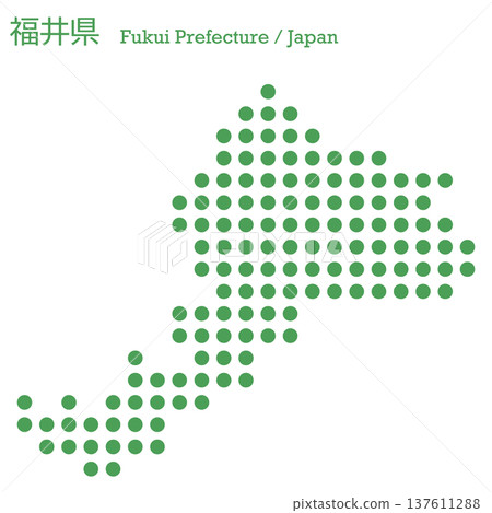 日本向量插圖地圖：福井縣地圖 137611288