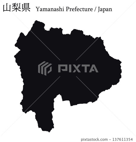日本向量插圖地圖:山梨縣地圖 日本向量插圖地圖:山梨縣地圖 137611354