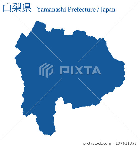 日本向量插圖地圖:山梨縣地圖 日本向量插圖地圖:山梨縣地圖 137611355