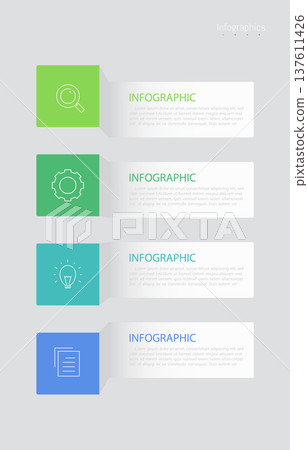 Infographic 4 options design elements for your business data. Vector Illustration 137611426