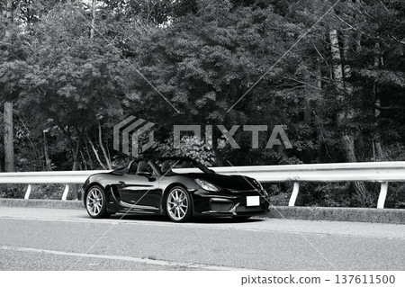 shiny black open car 137611500