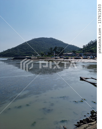 It is a sea with mudflats. 137611633