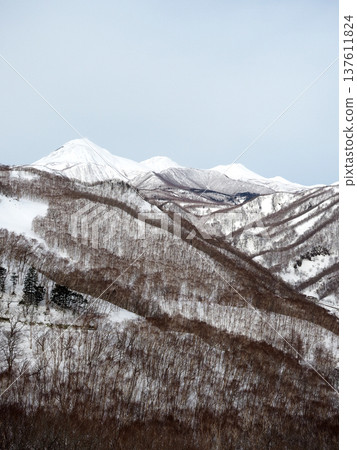Snow-covered Mount Rausu seen from the Rausu-Kunashiri Observatory Snow-covered Mount Rausu seen from the Rausu-Kunashiri Observatory 137611824
