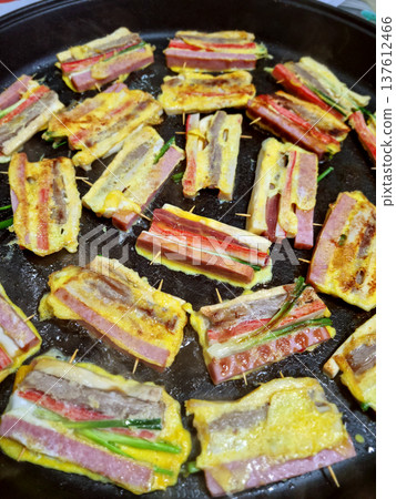 Korean food modeum jeon, Assorted Pancakes . Korea Traditional Festival foods. 137612466