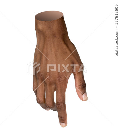 Hand gesture with right index finger pointing down in touch, click, or tap pose, isolated on white. Hand gesture with right index finger pointing down in touch, click, or tap pose, isolated on white. 137612609