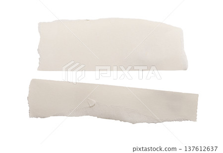 torn paper strips isolated on white background. Soft matte surfaces with subtle texture and gently 137612637
