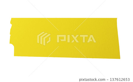 Wide yellow adhesive tape strip with cut edge isolated on white background. Flat matte-gloss surface Wide yellow adhesive tape strip with cut edge isolated on white background. Flat matte-gloss surface 137612653