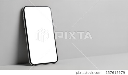 modern smartphone mockup blank white screen template leaning grey wall clean bright background minimalist aesthetic digital app presentation web design technology concept modern smartphone mockup blank white screen template leaning grey wall clean bright background minimalist aesthetic digital app presentation web design technology concept 137612679