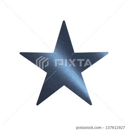 Single blue metallic star isolated on white background. Five-point star with glossy textured surface Single blue metallic star isolated on white background. Five-point star with glossy textured surface 137612927