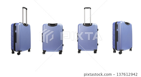 Suitcase set. Wheeled cabin luggage with telescopic handles, side grips and hardshell polycarbonate 137612942