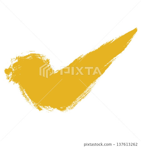 Brush-drawn check mark_thick_gold 137613262