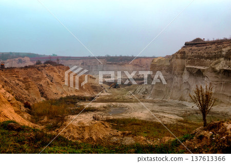 sand mining quarry in Ukraine. 137613366