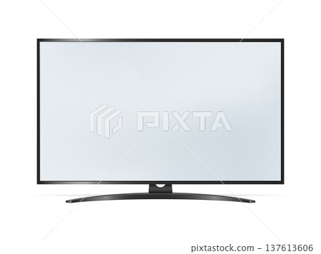 Flat screen LCD tv isolated on white background vector illustration. Flat screen LCD tv isolated on white background vector illustration. 137613606