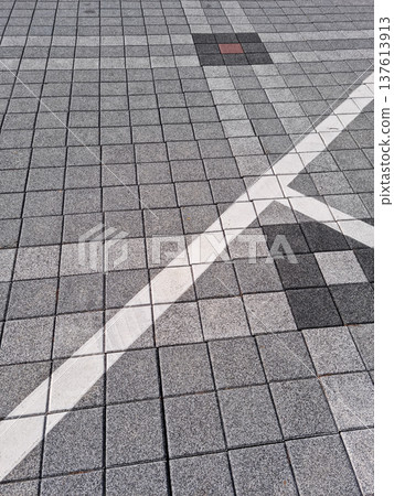 This is a close-up of a gray sidewalk block. This is a close-up of a gray sidewalk block. 137613913