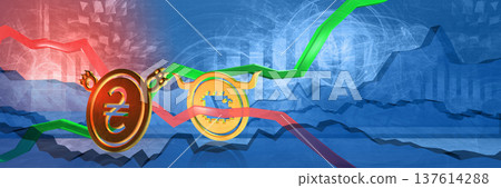 chip price surge in hryvnia. expensive computer hardware in ukraine. 3D illustration of semiconductor stock market trend due to ai technology demand. RAMpocalypse financial data background chip price surge in hryvnia. expensive computer hardware in ukraine. 3D illustration of semiconductor stock market trend due to ai technology demand. RAMpocalypse financial data background 137614288