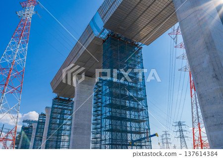 Osaka Prefecture, Shin-Meishin Expressway, Takatsuki Viaduct Construction on the Right Bank of the Yodo River, February 2026 Osaka Prefecture, Shin-Meishin Expressway, Takatsuki Viaduct Construction on the Right Bank of the Yodo River, February 2026 137614384