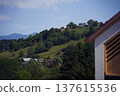 Panoramic view of the town of Sentjur in Slovenia with mountains in the background 137615536