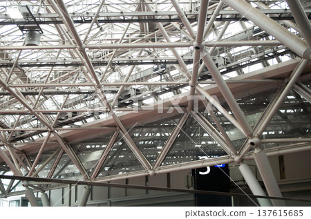 Exhibition hall steel frame truss framework ceiling 137615685