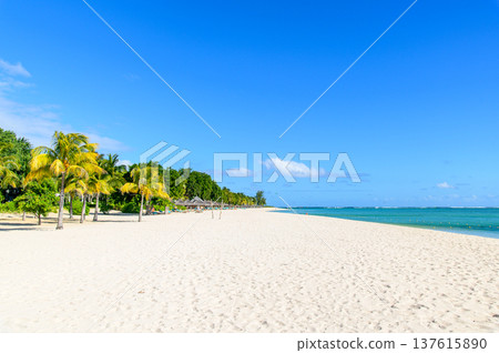 A beautiful view of Le Morne Beach in Mauritius A beautiful view of Le Morne Beach in Mauritius 137615890