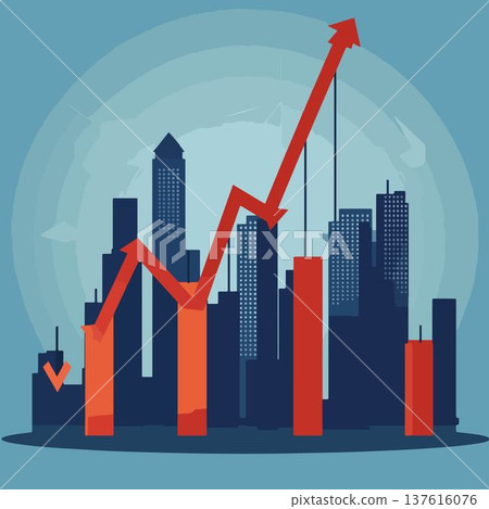 flat web icon on stylish background economic graph 137616076