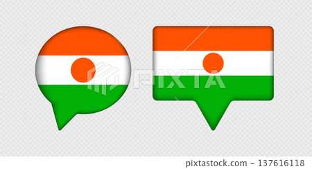 Flag of Niger in speech bubble. 137616118
