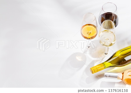Different wine glasses on white background Different wine glasses on white background 137616138