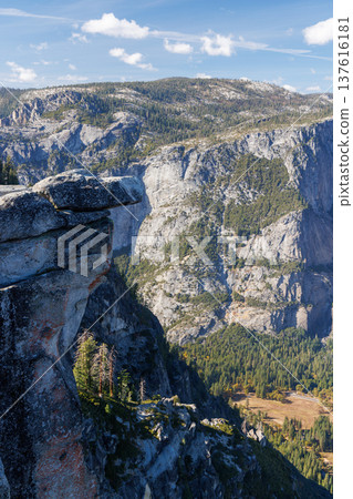 Scenic summer landscape in Yosemite National Park with mountains, forest, and sky Scenic summer landscape in Yosemite National Park with mountains, forest, and sky 137616181