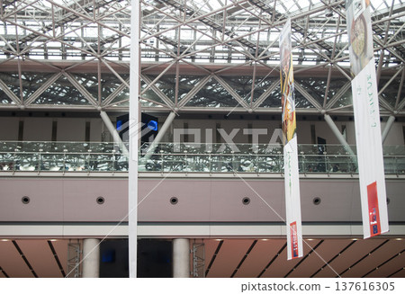 Exhibition hall steel frame truss framework ceiling 137616305