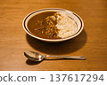Delicious curry rice served in a bowl 137617294